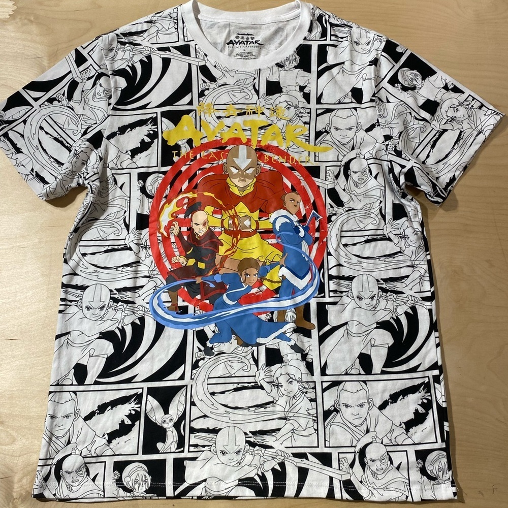 Nickelodeon Avatar Graphic Men's Shirt - Multicolor Large (MT)